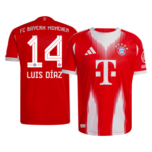 LUIS D??AZ #14 Bayern Munich Home Authentic Soccer Jersey 2025/26