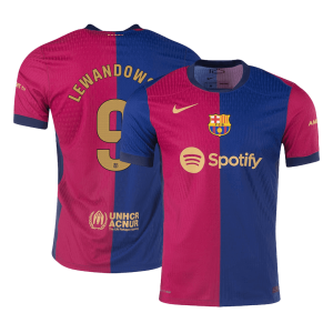 LEWANDOWSKI #9 Barcelona Home Authentic Soccer Jersey 2024/25