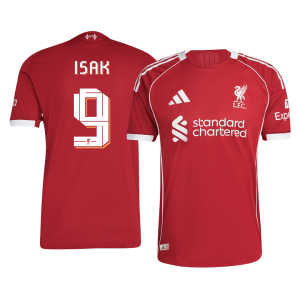 ISAK #9 Liverpool Home Authentic Soccer Jersey 2025/26