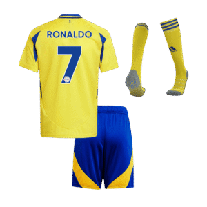 RONALDO #7 Al Nassr Home Kids Soccer Jerseys Full Kit 2024/25