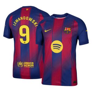 LEWANDOWSKI #9 Barcelona Home Authentic Soccer Jersey 2025/26
