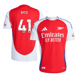 RICE #41 Arsenal Home Authentic Soccer Jersey 2024/25