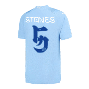 STONES #5 Manchester City Japanese Tour Printing Home Jersey 2023/24