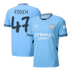 FODEN #47 Manchester City Home Soccer Jersey 2024/25 – UCL