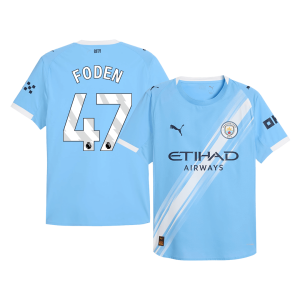 FODEN #47 Manchester City Home Authentic Soccer Jersey 2025/26