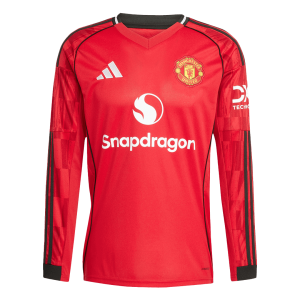 Manchester United Home Long Sleeve Soccer Jersey 2025/26