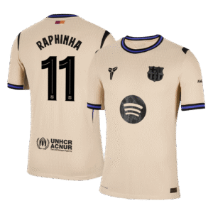 RAPHINHA #11 Barcelona Away Authentic Soccer Jersey 2025/26 – UCL