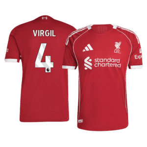 VIRGIL #4 Liverpool Home Authentic Soccer Jersey 2025/26