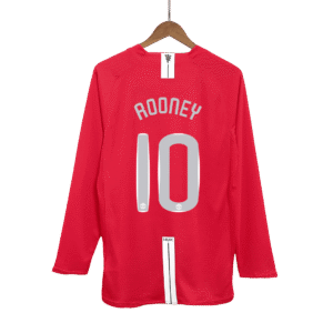 Vintage Soccer Jersey ROONEY #10 Manchester United Home Long Sleeve 2007/08 – UCL Final