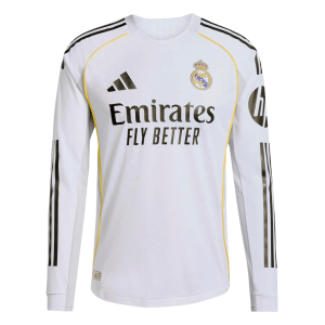 Player Version Real Madrid Home Long Sleeve Soccer Jersey 2025/26