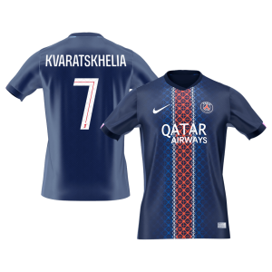 KVARATSKHELIA #7 PSG Home Soccer Jersey 2025/26