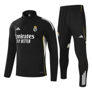 Real Madrid 1/4 Zip Tracksuit 2025/26 Black