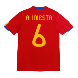 Vintage Soccer Jersey A. INIESTA #6 Spain Home 2010