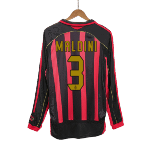 Vintage Soccer Jersey MALDINI #3 AC Milan Home Long Sleeve 2006/07