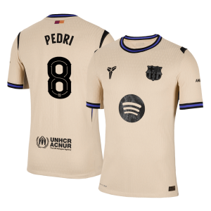 PEDRI #8 Barcelona Away Authentic Soccer Jersey 2025/26 – UCL