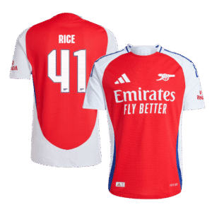 RICE #41 Arsenal Home Authentic Soccer Jersey 2024/25 – UCL