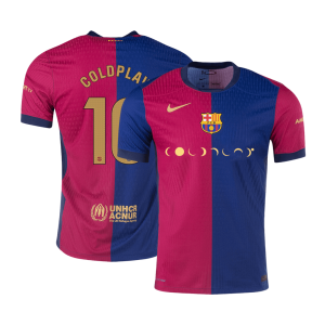 COLDPLAY #10 Barcelona Home Authentic Soccer Jersey 2024/25