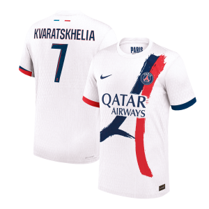 KVARATSKHELIA #7 PSG Away Authentic Soccer Jersey 2024/25