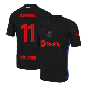 RAPHINHA #11 Barcelona Away Authentic Soccer Jersey 2024/25 – UCL