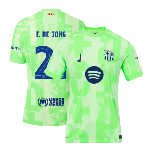 F.DE JONG #21 Barcelona Third Away  Authentic Soccer Jersey 2024/25- UCL??Spotify Logo Without Text??
