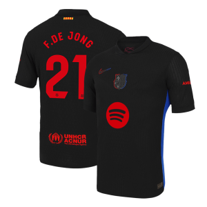 F.DE JONG #21 Barcelona Away Authentic Soccer Jersey 2024/25 – Spotify Logo Without Text