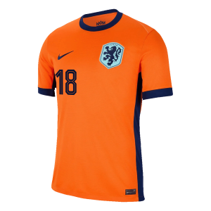 MALEN #18 Netherlands Home Soccer Jersey EURO 2024