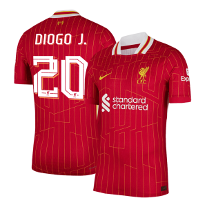 DIOGO J. #20 Liverpool Home Authentic Soccer Jersey 2024/25 – UCL