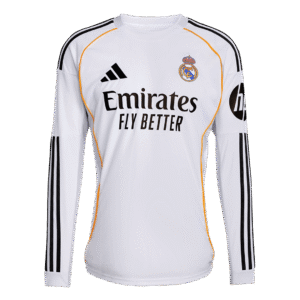 Real Madrid Home Long Sleeve Soccer Jersey 2025/26