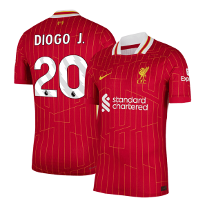 DIOGO J. #20 Liverpool Home Authentic Soccer Jersey 2024/25