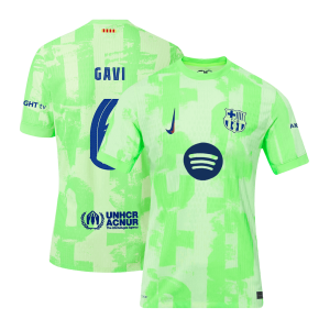 GAVI #6 Barcelona Third Away Authentic Soccer Jersey 2024/25- UCL??Spotify Logo Without Text??