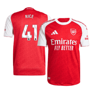 RICE #41 Arsenal Home Authentic Soccer Jersey 2025/26