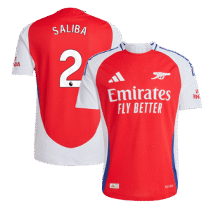 SALIBA #2 Arsenal Home Authentic Soccer Jersey 2024/25