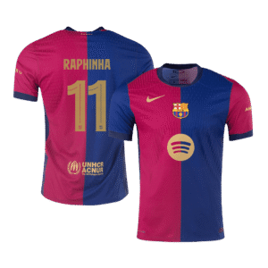 RAPHINHA #11 Barcelona Home Authentic Soccer Jersey 2024/25 – UCL(Spotify Logo Without Text)