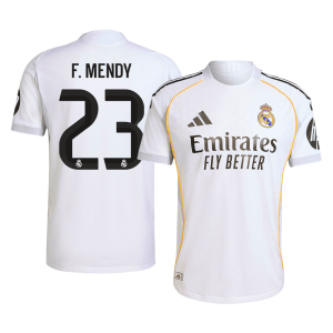 F.MENDY #23 Real Madrid Home Authentic Soccer Jersey 2025/26
