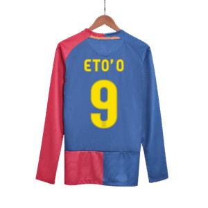Vintage Soccer Jersey ETO’O #9 Barcelona Home Long Sleeve 2008/09 – UCL Final