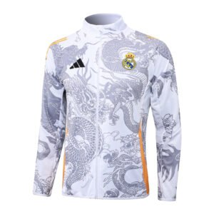 24-25 Long Real Madrid White Sports Suit