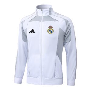 25-26 Long Real Madrid white and gray tracksuit