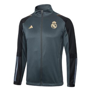 23-24 Long Real Madrid Dark Green Sports Suit