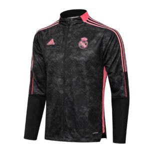 21-22 Long Real Madrid High-necked Black tracksuit
