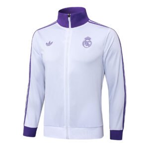 24-25 Long Real Madrid White Retro tracksuit